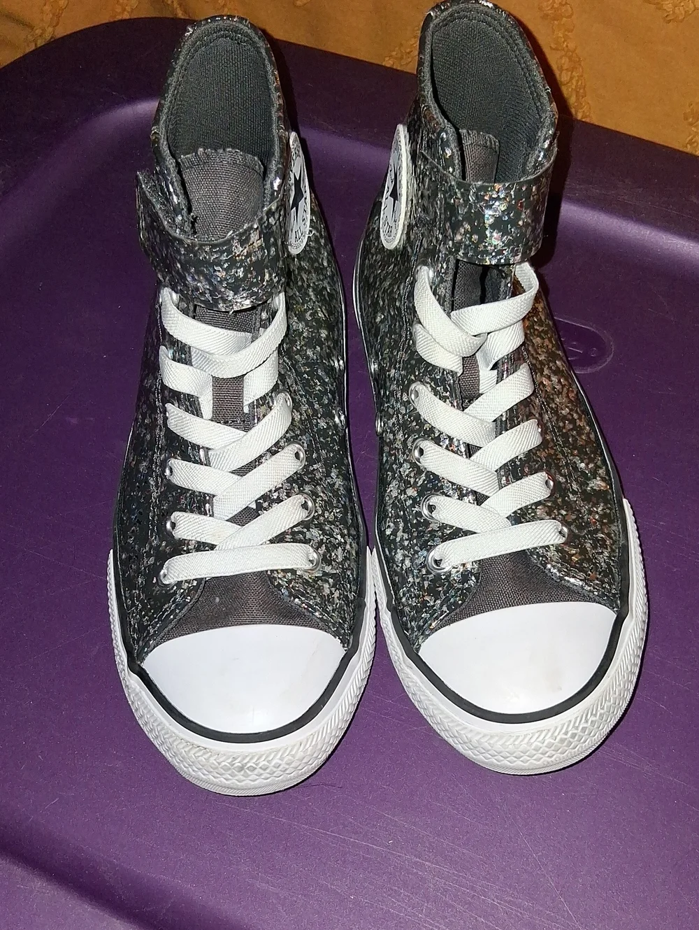 Converse Chuck Taylor Kids High-Top Glitter Sneaker Size 3
